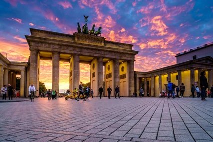 Sunset at the Brandenburg Gate in Berlin