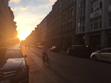 unterwegs mit dem Fahrrad in Berlin