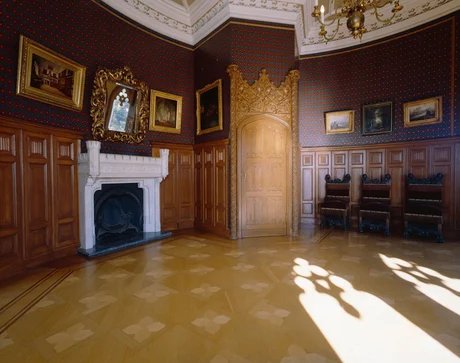 Potsdam, Park Babelsberg, Flatowturm, Rundes Balkonzimmer, (ehemaliges Arbeitszimmer)