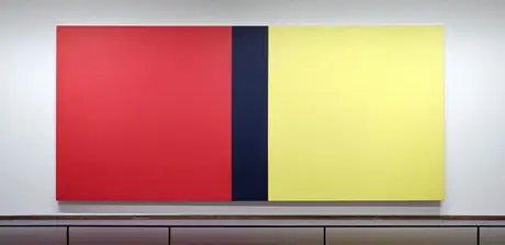 Barnett Newman: Who's Afraid of Red, Yellow and Blue IV, Detail, Detail, 1969/70, 1982 erworben mit Unterstützung des Vereins der Freunde der NationalgalerieBarnett Newman: Who's Afraid of Red, Yellow and Blue IV, Detail, 1969/70, 1982 erworben mi...