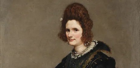 Diego Rodríguez de Silva y Velazquez, Bildnis einer Dame (wahrscheinlich Condesa de Monterrey), Detail, um 1635