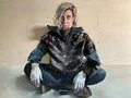 Kathrin Landa, Selbst auf Holz, Öl und Stoff auf Holz, 100x130cm Kathrin Landa, Selbst auf Holz, Öl und Stoff auf Holz, 100x130cm
