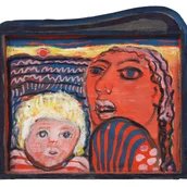 Annemirl Bauer, o. T., o. J., Öl auf Holz (Schublade), 38,5 × 40,5 cm