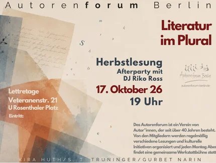 Literatur im Plural. Herbstlesung des Autorenforums Berlin