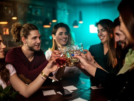 Group of people in the bar