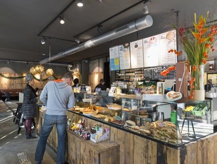 interior view with a bar in Spreegold in Berlin