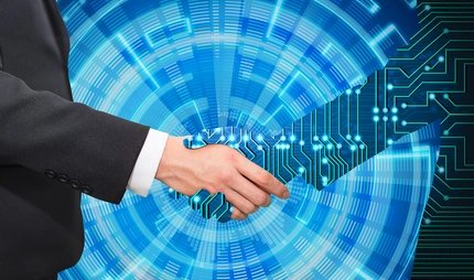 digital handshake of a businessman